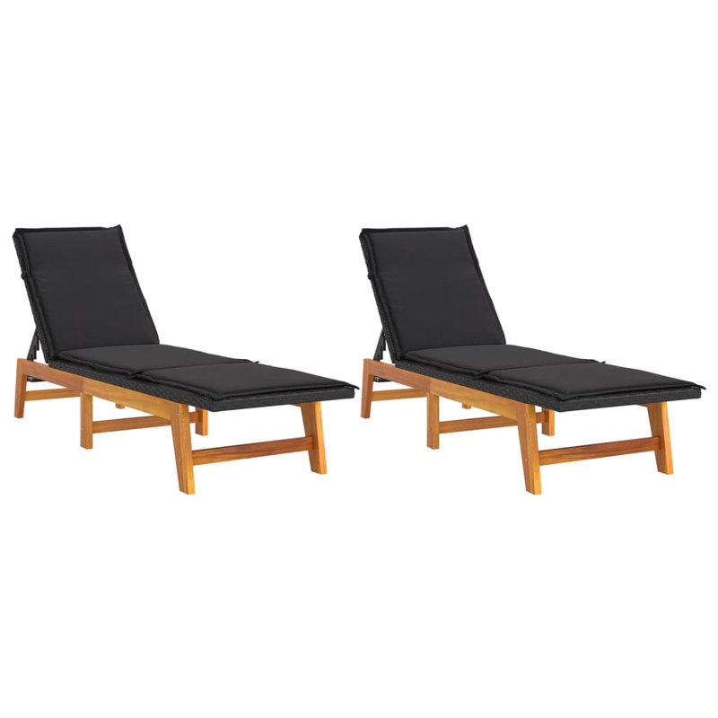 Asena Outdoor Chaise Lounge , Cushion Included, 2 Pieces