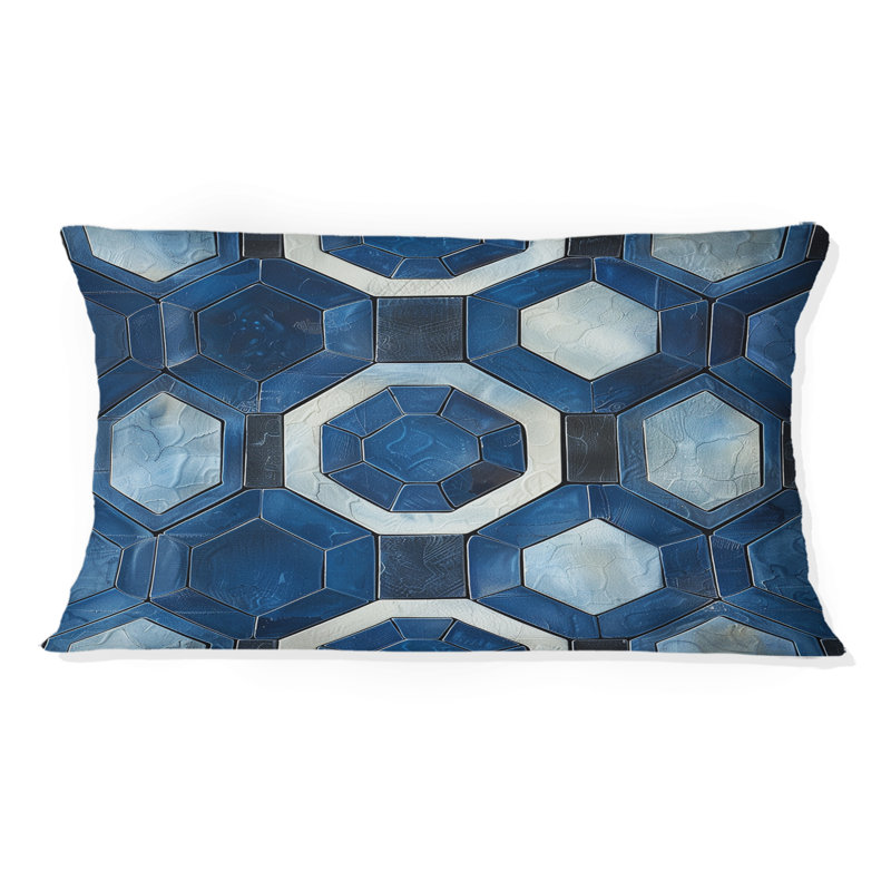 Coussin lombaire bleu Midcentury