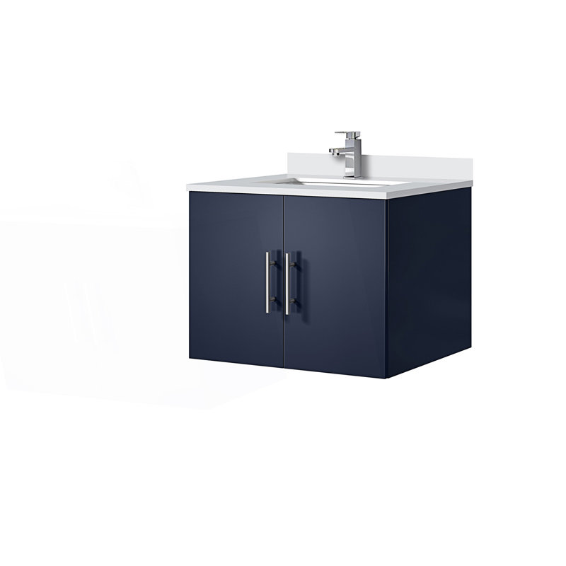 24 po X P 22 po D Meuble-lavabo avec comptoir en marbre et robinet, Marine