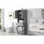 Grande armoire de salle de bain avec panier à linge, grand panier à linge inclinable et armoire de rangement supérieure-977654067