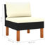 Ensemble modulaire de patio carré en eucalyptus de 23,6 po de large avec coussins Brause-761437308-788332554-788332597
