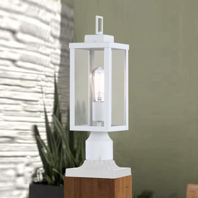 Topawa 1-light Outdoor Post Light Kits Head with Clear Glass Shade