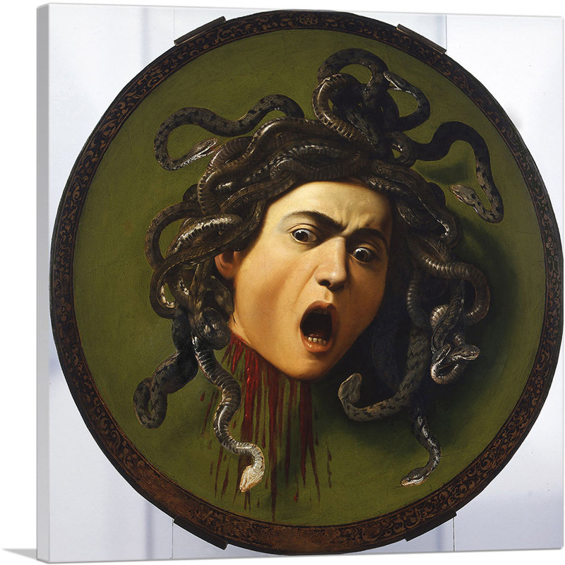 Medusa Shield 1597 - impression, H 18 po x l 18 po x P 1,5 po