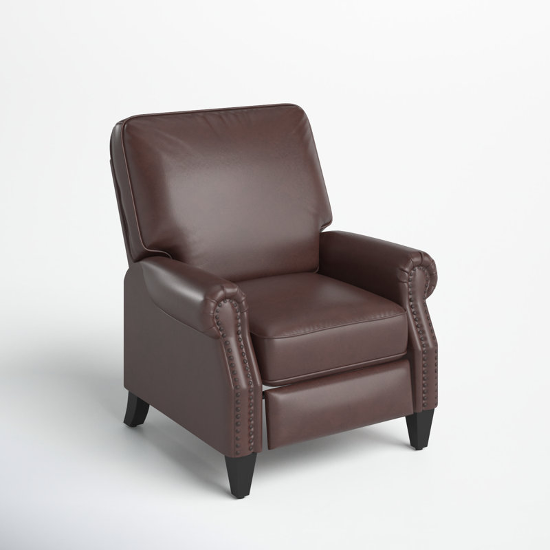 Fauteuil inclinable manuel en similicuir de 33,6 po Hoopeston, Similicuir brun