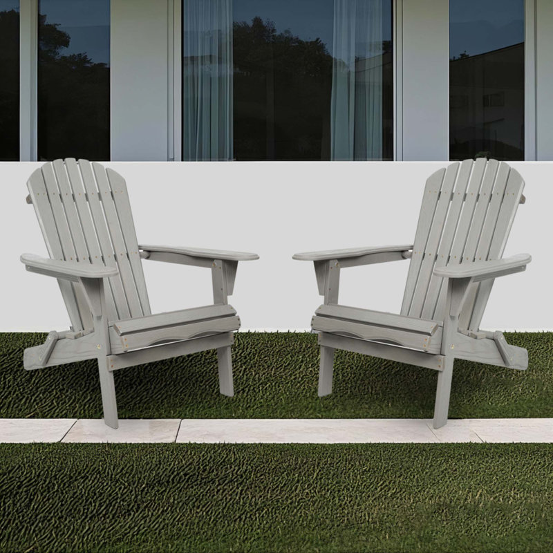 Wood Lounge Patio Chair For Garden Outdoor Wooden Folding Embossed Adirondack Chair Set Of 2 Solid Cedar Wood Lounge Patio Chair With Wood Grain