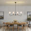 Lustre linéaire moderne à 4 lumières avec abat-jour en tissu blanc-2075718180