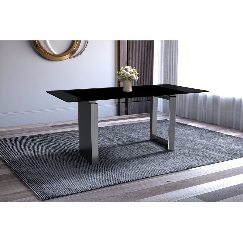 Astra Metal Base Dining Table, 29.5" H x 31.5" W x 55.11" L, White/Gray