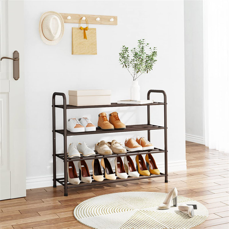 12 Pair Shoe Rack, Dark Grey