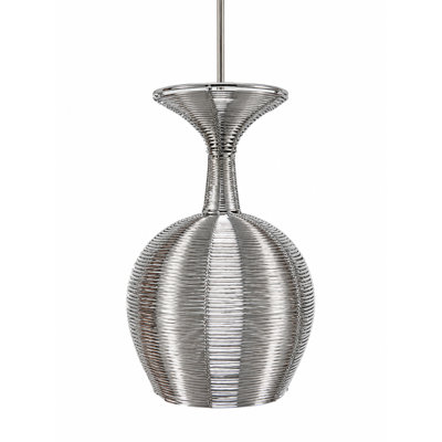 1-Light Chrome Pendant With A Metal Shade