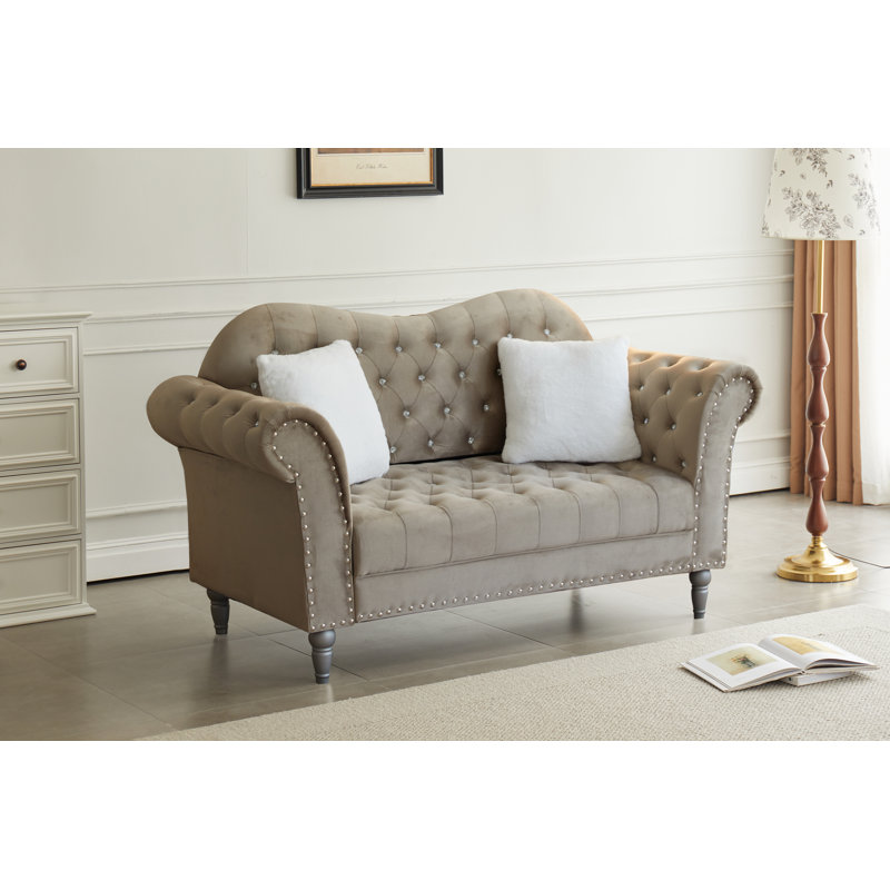 Canapé Chesterfield Josielyn, Beige