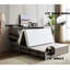 Grand lit avec compartiment de rangement, matelas pliant et plaque de charge, armoire convertible grise, gris, espace