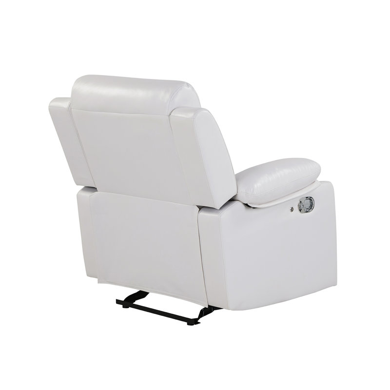 Blanche White Glider Recliner With LED Light