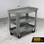«34 po x 17 po PP 3 tablettes chariot supérieur plateau de service et poignée de rangement H 30,7 po roues de chariot de service commercial»
