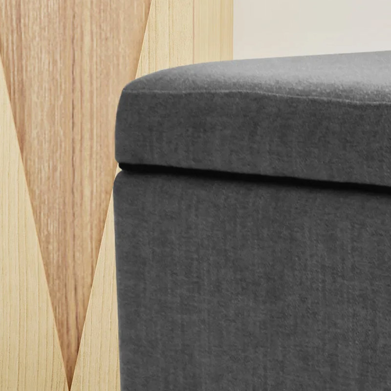 Grey Fabric Storage With Space Caster Wheels For Home And Office In