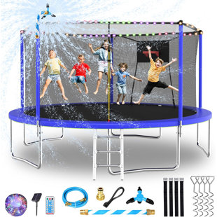 Sapphome Round Backyard Trampoline with Safety Enclosure