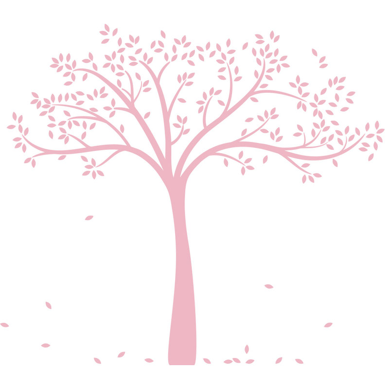 Décalcomanie murale arbre d’automne monochrome, Rose clair innocent