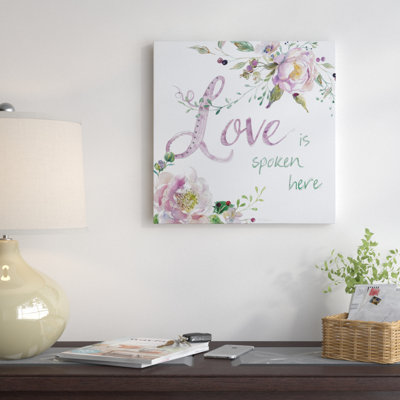 Love Is Spoken Here - Matted and Framed Under Acrylic Glass, Large Living Room Wall Art
