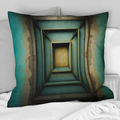 Intimate Illustrations In Faded Retro Tones VIII - Abstract Geometric Printed Throw Pillow