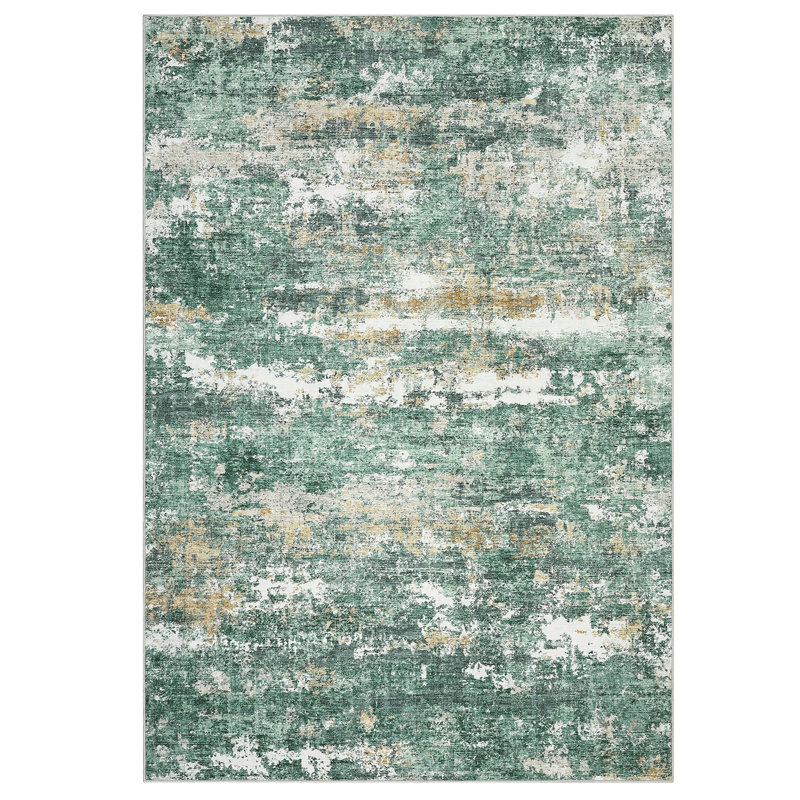 Modern Abstract Machine Washable Area Rug for Living Room, Modern Living Room Carpet with Non-Slip Backing, Soft Stain Resistant Bedroom Carpet