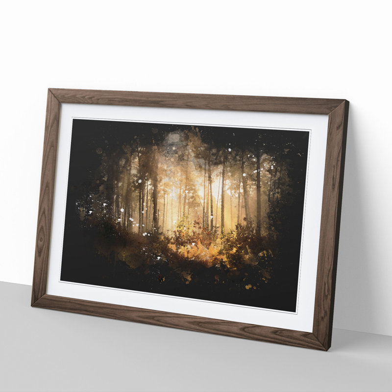 Autumn Forest Vol.2 Paint Splash - Picture Frame Graphic Art, Walnut, 48cm H x 65cm W x 2cm D