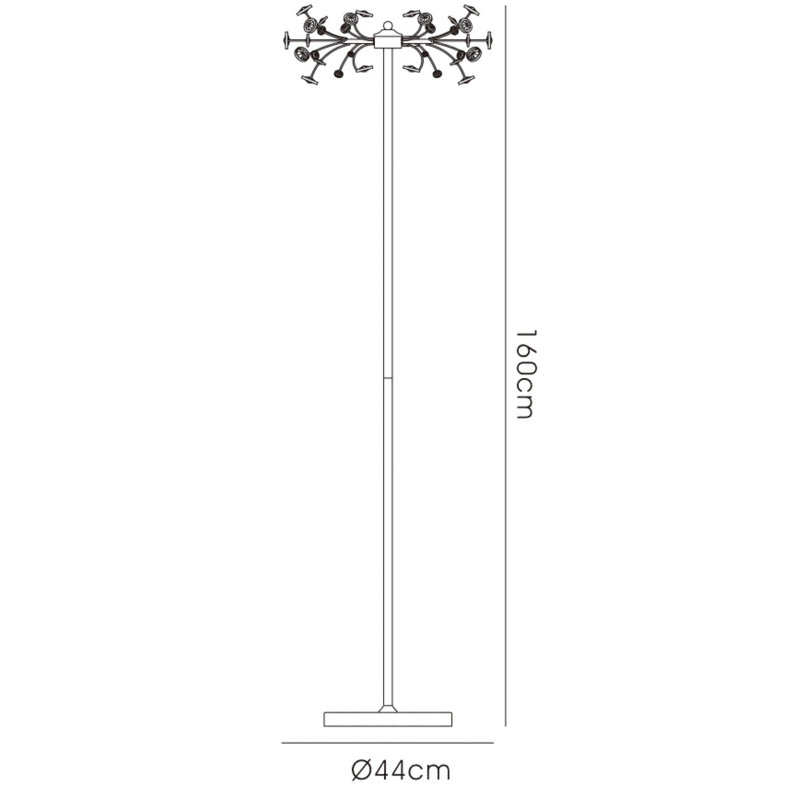 160cm Polished Chrome Novelty Floor Lamp