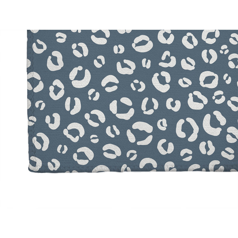 Paillasson Leopard, Bleu, L 60 po x L 84 po