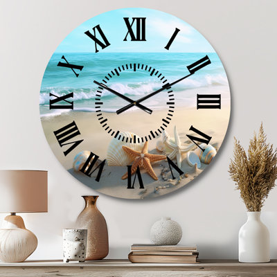 Coastal Seashore - Beach Black Face Wall Clock