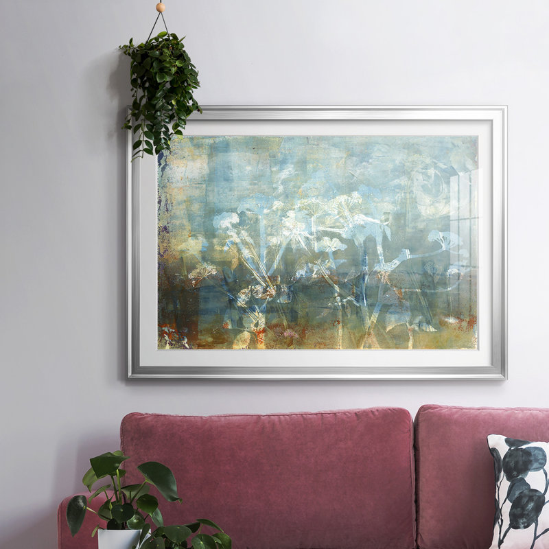 Impression encadrée Water's Edge avec verre biseauté mat et verre, Argent, H 30 po x l 44 po x P 1,5 po
