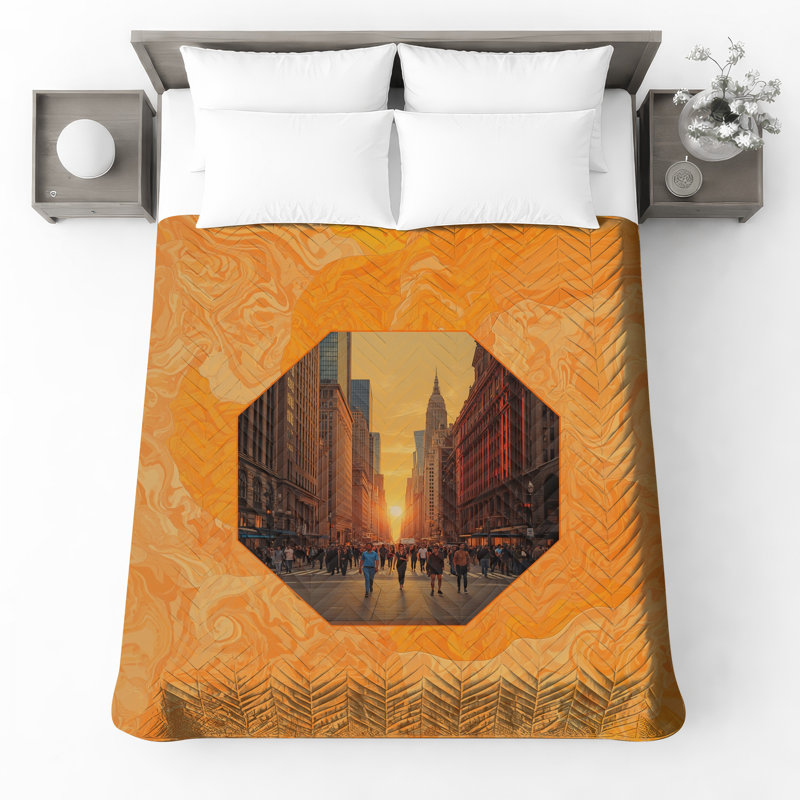 Couvre-lit matelassé Urban Sunset, Lit simple
