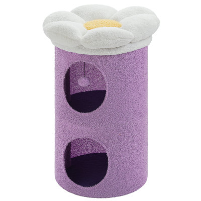 Cat Condo House With Tree, Cave Bed & Removable Flower Cat Cushion