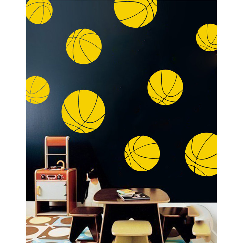 Décalcomanie murale baskets, Jaune clair, H 40 po x l 40 po x P 0,01 po