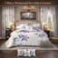 Ensemble de couvre-lit floral avec housses et rideaux décoratifs, grand, blanc-120251918