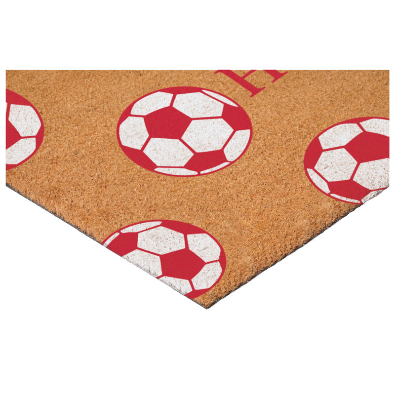 Paillasson Soccer Hello, Rouge / Blanc