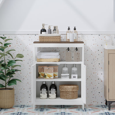 Free-Standing Bathroom Cabinet With Adjustable Shelf