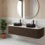 Meuble-lavabo mural 60 po avec 2 lavabos ronds noirs transparents et 2 tiroirs-889201738