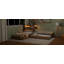 L-Shaped Combination Bed Frame with Trundle and Drawer,3-in-1 Low Corner Platform Bed Linked with Built-in Desk and Led Downlight-129943341