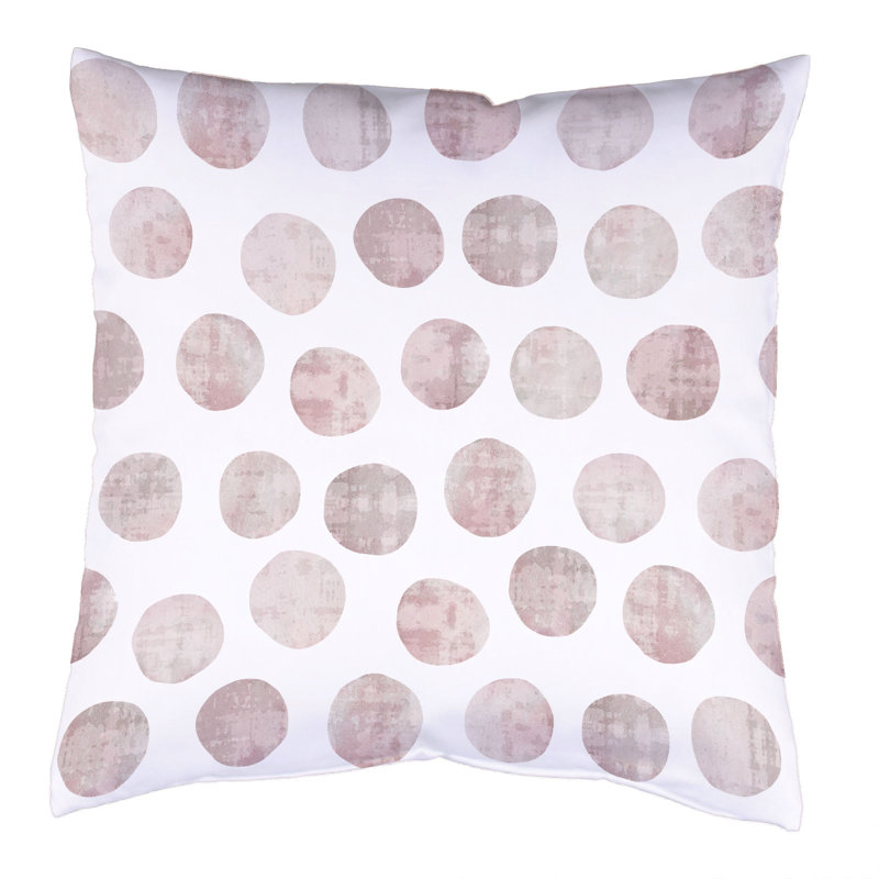 Polka Dots Square Cushion Cover, 50cm H x 50cm W x 1cm D, Pink