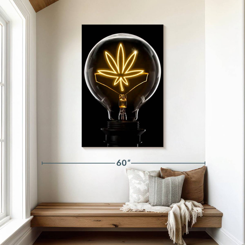 Senne Marijuana Leaf Lightbulb, 45" H x 30" W