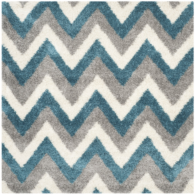 Sgk-Shag Kids Performance Chevron Rug, Square 6'7"