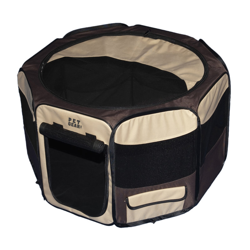 Panel Fabric Exercise Pen With Door, Medium (23" H x 36" W x 36" D), Sahara