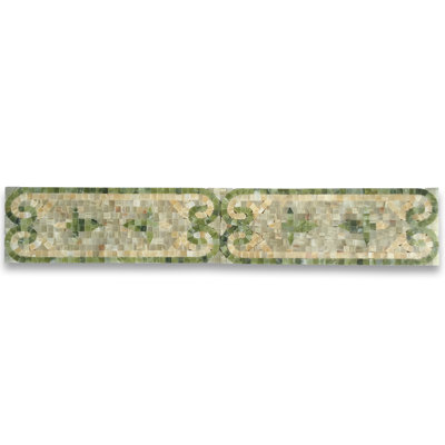 Carreau de mosaïque en marbre baroque de 4,7 po x 13,4 po Baroque