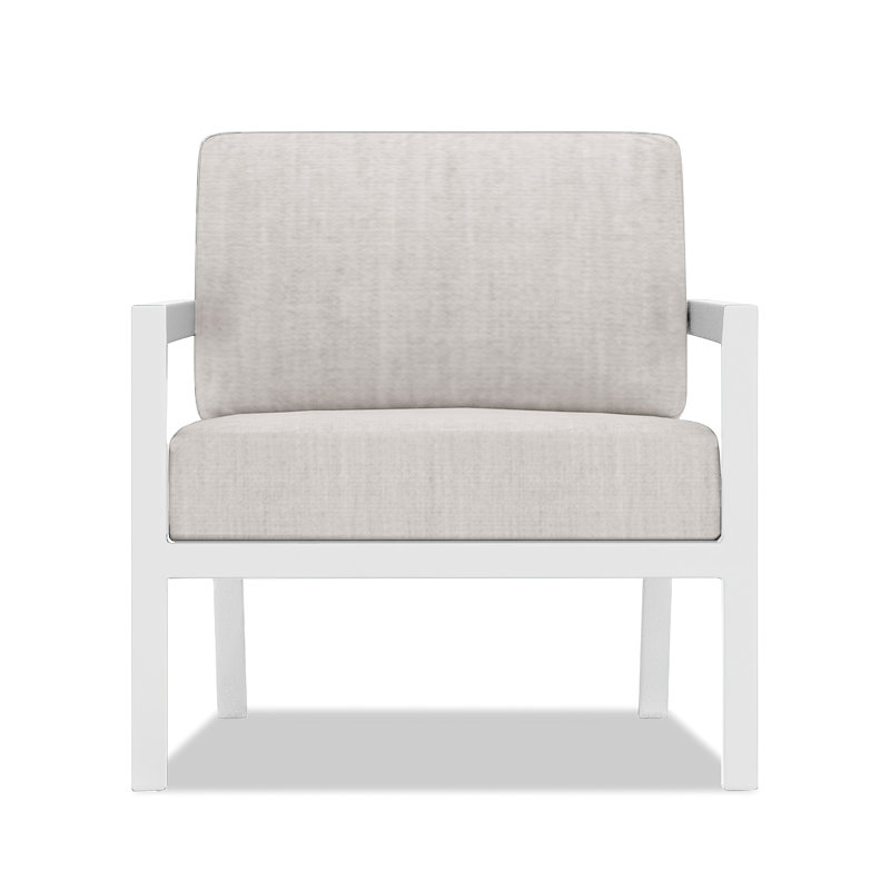 Vivant Patio Chair with Sunbrella® Cushions, Cast Silver Sunbrella®, White