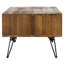 Table basse Ayanni, pieds fuselés en métal, table basse avec tablettes ouvertes