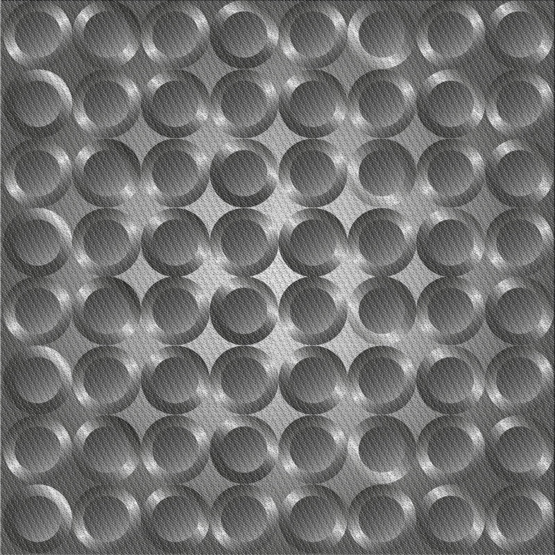 Tapis gris/noir tissé à la machine, Carré 8 pi