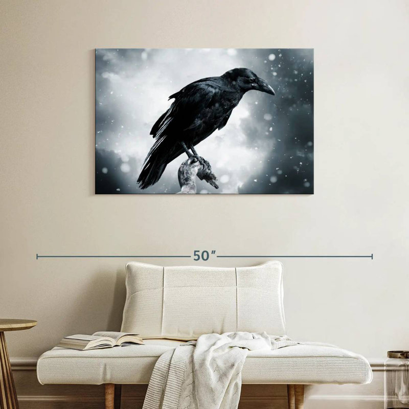Corbeau noir Brampt, H 26 po x l 39 po