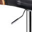 Moderne, hauteur réglable, tabouret de bar pivotant, losange, siège incurvé, pivot à 360 °, look rétro, noir, design américain, support en métal de style rétro, dossier, finition, tour, élément moderne