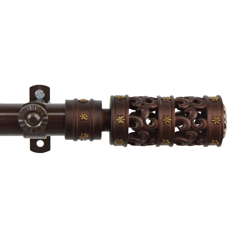 Tringle à rideaux simple ajustable Cel1, Cacao, 28 po à 48 po (chaque côté)