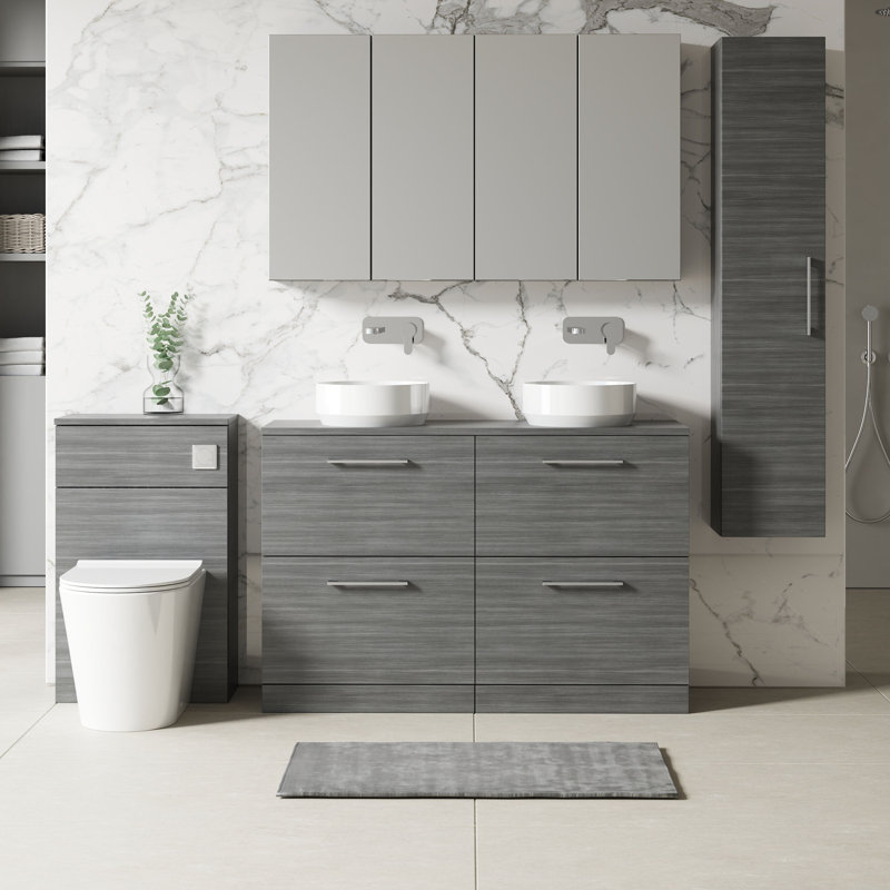 Arno 1205 mm Bathroom Vanity, Anthracite Woodgrain
