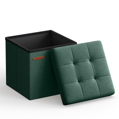 30cm Wide Tufted Rectangle Solid Colour Standard Ottoman with Storage