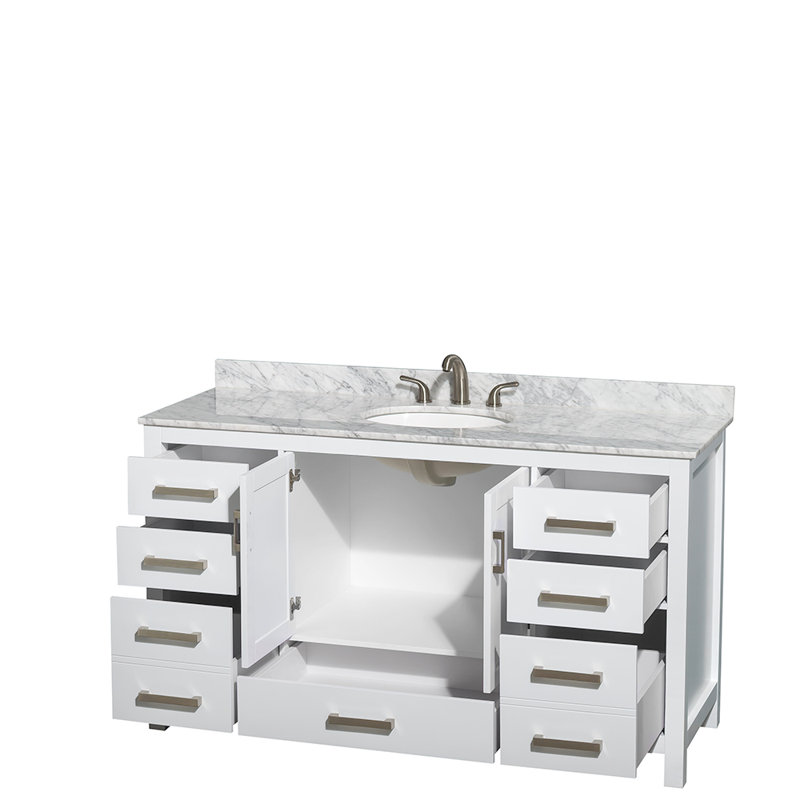 Sheffield 60" Single Bathroom Vanity Set, White